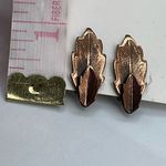 Bell  copper clip style double leaf earrings. Photo 1