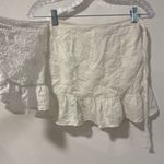Princess Polly  White Eyelet Ruffle Wrap Mini Skirt | Size 0 Photo 3