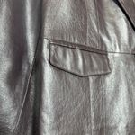 Worthington  Vintage Lavender Metallic Blazer Jacket 100% Leather Single Button Photo 9