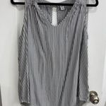 Old Navy Striped Navy and White Sleeveless Women’s Large V-neck Keyhole back Top Photo 0