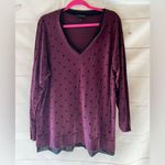Lane Bryant  pullover  Sweater Purple with black polka dits Dots sz 22/24 Photo 0