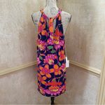Trina Turk Multicolor Floral Halter Mini Dress Cover Up Swimwear Pool Sz Large Photo 4