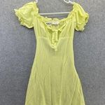Beige Botany Women's Dress Off Shoulder Mini Linen Blend Solid Yellow Size Small Photo 0