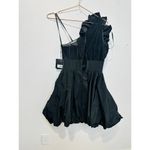 Mac Duggal NWT Black Taffeta One Shoulder Ruffle Bubble Hem Mini Dress Size 2 Photo 10