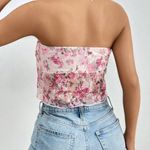 SheIn Floral Mesh Crop Top Photo 2