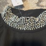 Annalee + Hope  Black Sleeveless Dress with Silver Embellished Collar Photo 1