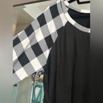 Acting Pro Buffalo Check Raglan Long Sleeve Top 2X  Black White Photo 2