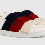 Gucci Ace leather and velvet bow slip-on sneakers size IT 36.5 US 6.5 Photo 0