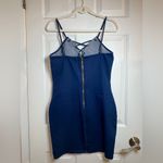 Windsor  Blue Lace-Up Mini Denim dress Size Large Photo 2