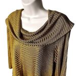 Womens Gold Relaxed Fit Sweater Cowl Neck Top Handkerchief Hem Size PL U Photo 2