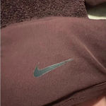 Nike  Fuzzy Hoodie Size Medium Maroon Hooded Sweatshirt Warm Swoosh Photo 4