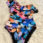 Profile By Gottex Ruffle One Shoulder One Piece Swimsuit Color Rush Black 10 Photo 0