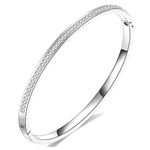 Boutique Sparkling Hinged Bangle‎ Bracelet | Yellow Gold Filled Photo 2