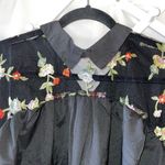 Zanzea  Mesh Floral Embroidery Short Sleeve women’s blouse 5XL black shirt top Photo 3