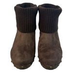 Kathy Van Zeeland  Brown Sweater Cuff Platform Ankle Boots Womens Size 7.5 Photo 3