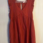 Knox Rose Brunt Orange V Neck Dress Photo 0