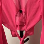 Sheer Hot Pink Flowy Lightweight Top Photo 7