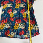 La Fiancée Tunic Mini Dress Cover Up V Neck Blouse Blue Floral Loose Fit Size M Size M Photo 5