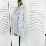 And Now This Floral Button Front Crop Utility Shirt Blouse White Purple Medium White Photo 2