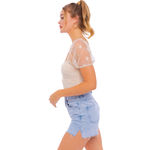 Le lis  Mesh Cream Champagne Gold Star Bodysuit Size Medium New With Tags Photo 8