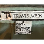 Vintage Womens Silk Skirt Size 12 Sage Green Pencil Lined Professional Career Photo 1