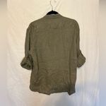 Celio Olive Button Down 100% Linen Shirt Size X Photo 10