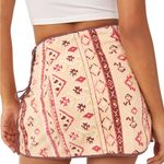 Free People Skirt Beige Aztec Pattern Cleo Printed Wrap Skirt Sz 12 NWT Photo 4