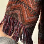 Anthropology Hei Hei Chevron Hooded Cape Fringe Open Front xs/s multi color Size undefined Photo 4