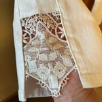 Soft Surroundings  Ultimate High Rise Lace Hem Slim Crop White Jeans Pants 20W Photo 10