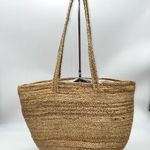 Endless Summer Tan Woven Large Tote Bag w/Insulated Lining for Picnics. Photo 3