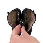 Louise et Cie  Babette Black Suede Leather Ankle Boots Gold Buckle Women's 9 Heel Photo 5