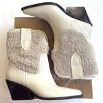 Free People NEW  Leather Pitchfork Point Shearling Western Boots Size 8 Photo 3