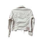 True Religion Fashion trucker with Red Logo on Sleeves Sz XS White Jean Jacket Photo 1