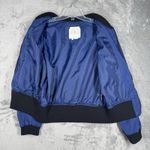 Anthropologie  Hei Hei Jacket Womens‎ Medium Blue Juneworthy Satin Bomber Jacket Photo 3