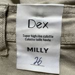 Dex Super High‎ Rise Khaki Milly Culotte Wide Leg Cargo Jeans Tan Size 26 Photo 3