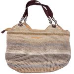The Sak "Indio" Crochet Shoulder Bag Boho Beige Sand Striped Purse Braided Strap Photo 4