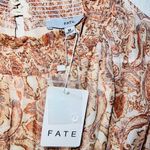 FATE. NWT Printed Highneck Long Sleeve Smocked Pullover Blouson Mini Dress Photo 2