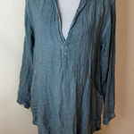 CP Shades Teton Tunic Top 100% linen blue lightweight SMALL Photo 0
