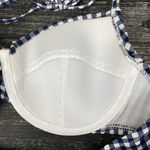 J.Crew Blue & White Plaid Gingham Seersucker Bikini Swim Bathing Suit Top 34B Photo 2