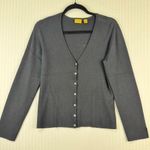 Caslon Black Cardigan Sweater Versatile Rayon/Nylon Blend Knit Women’s Medium Photo 1
