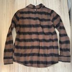 BKE  Brown and Black Striped Shirt button up top button down Photo 1