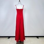 Farm Rio NWT  Linen Blend Sleeveless Halter Wide Leg Jumpsuit Sz M Red Photo 7