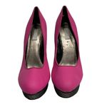 RACHEL Rachel Roy Keedan Spiked High Heel Pumps Size 8.5 Pink Black Closed Toe Photo 7