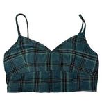 Boohoo womens Green Black Plaid Crop Top Sz 2 Photo 0