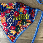 Colorful Floral Bikini Set with gold accents cheeky Blue Size 2X Photo 1