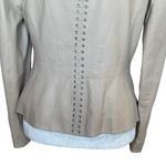 Basler Women’s Lamb Leather Jacket Size 36 Laced Leather Details Eye Hook Photo 7