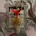 Furry Red Gold Crystal Fox Necklace Photo 3