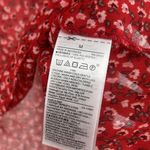 Gap  Red Ditsy Floral Smocked High Neck Top Long Balloon Sleeves Size M Photo 9