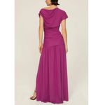 Tanya Taylor  Size 12 Purple Elegant Ruched Cut Out Side Slit Nami Gown Dress Photo 1