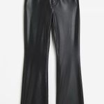 H&M black vegan leather flared pants / jeans Photo 0